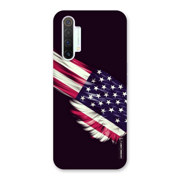 Red And White Stripes Stars Back Case for Realme X3 SuperZoom