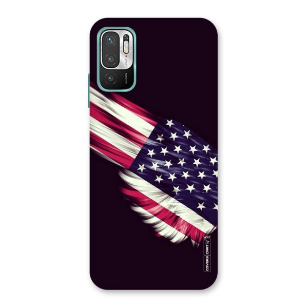 Red And White Stripes Stars Back Case for Redmi Note 10T 5G
