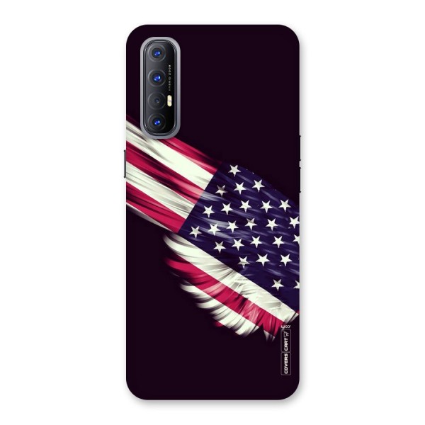 Red And White Stripes Stars Back Case for Reno3 Pro