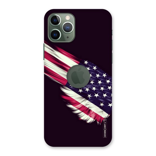 Red And White Stripes Stars Back Case for iPhone 11 Pro Logo  Cut