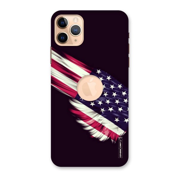 Red And White Stripes Stars Back Case for iPhone 11 Pro Max Logo Cut