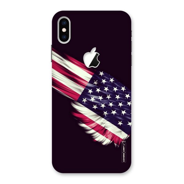 Red And White Stripes Stars Back Case for iPhone XS Max Apple Cut