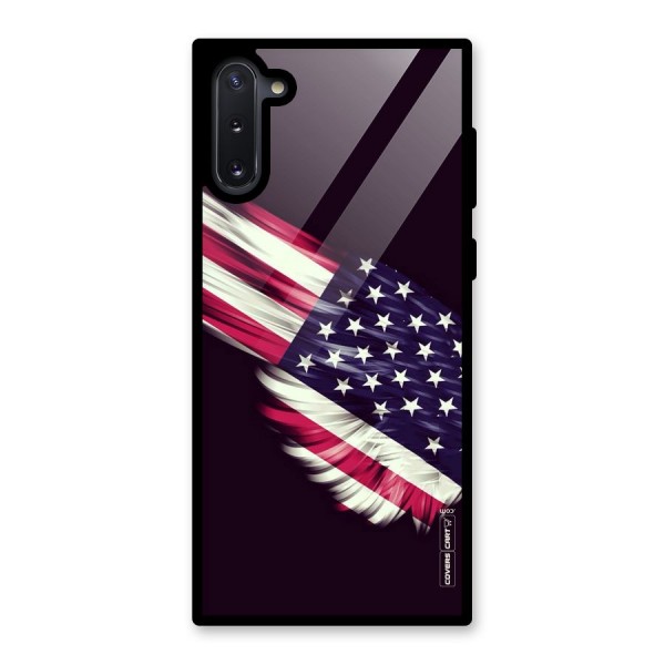 Red And White Stripes Stars Glass Back Case for Galaxy Note 10
