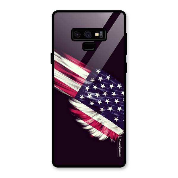 Red And White Stripes Stars Glass Back Case for Galaxy Note 9