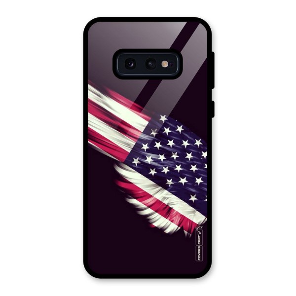 Red And White Stripes Stars Glass Back Case for Galaxy S10e