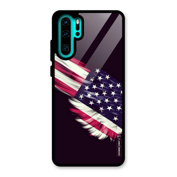 Red And White Stripes Stars Glass Back Case for Huawei P30 Pro