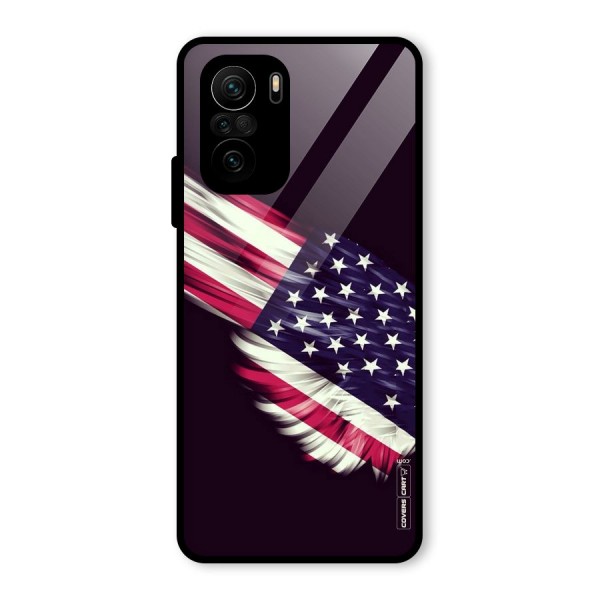 Red And White Stripes Stars Glass Back Case for Mi 11X Pro