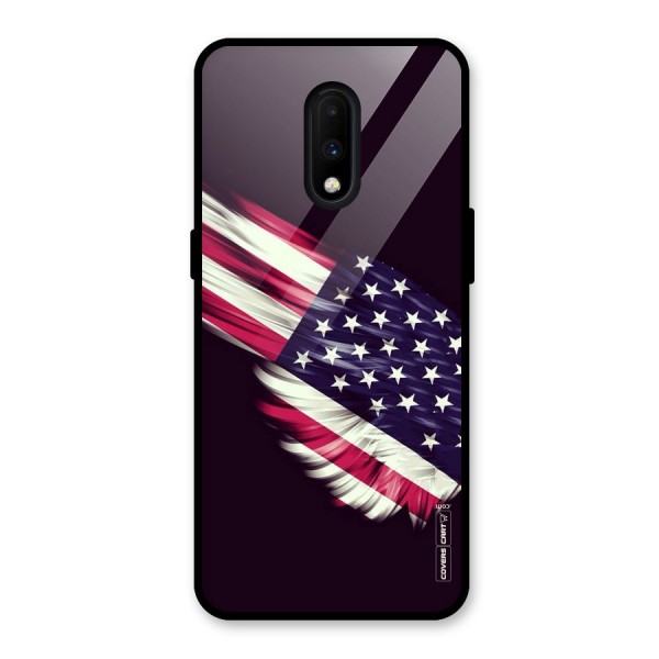 Red And White Stripes Stars Glass Back Case for OnePlus 7