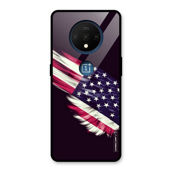 Red And White Stripes Stars Glass Back Case for OnePlus 7T