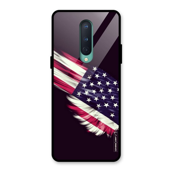 Red And White Stripes Stars Glass Back Case for OnePlus 8