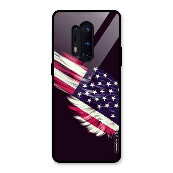 Red And White Stripes Stars Glass Back Case for OnePlus 8 Pro