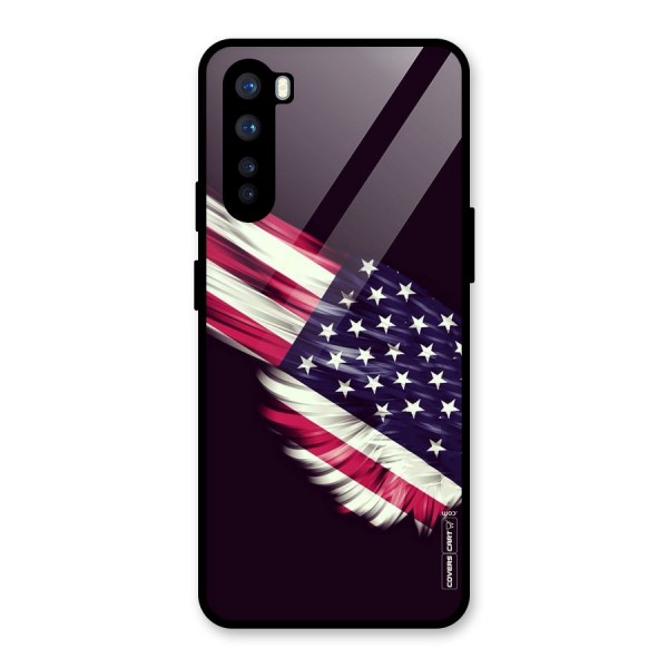 Red And White Stripes Stars Glass Back Case for OnePlus Nord