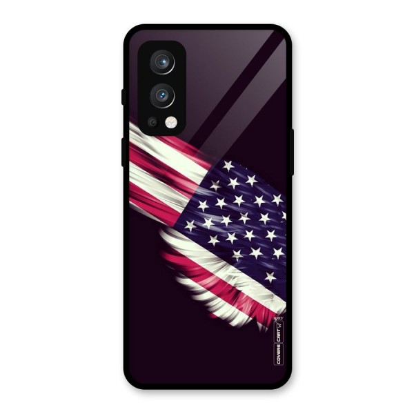 Red And White Stripes Stars Glass Back Case for OnePlus Nord 2 5G