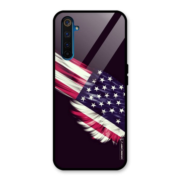 Red And White Stripes Stars Glass Back Case for Realme 6 Pro