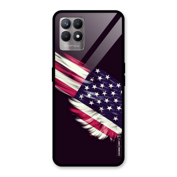 Red And White Stripes Stars Glass Back Case for Realme 8i