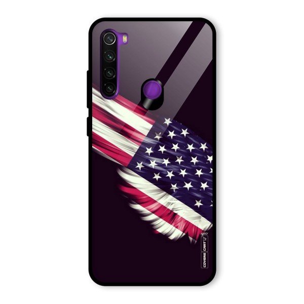 Red And White Stripes Stars Glass Back Case for Redmi Note 8