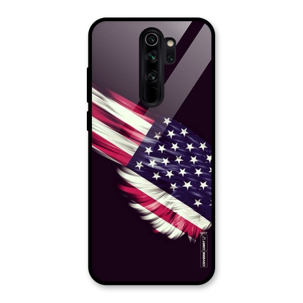 Red And White Stripes Stars Glass Back Case for Redmi Note 8 Pro