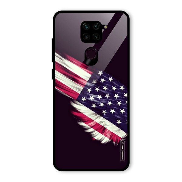 Red And White Stripes Stars Glass Back Case for Redmi Note 9