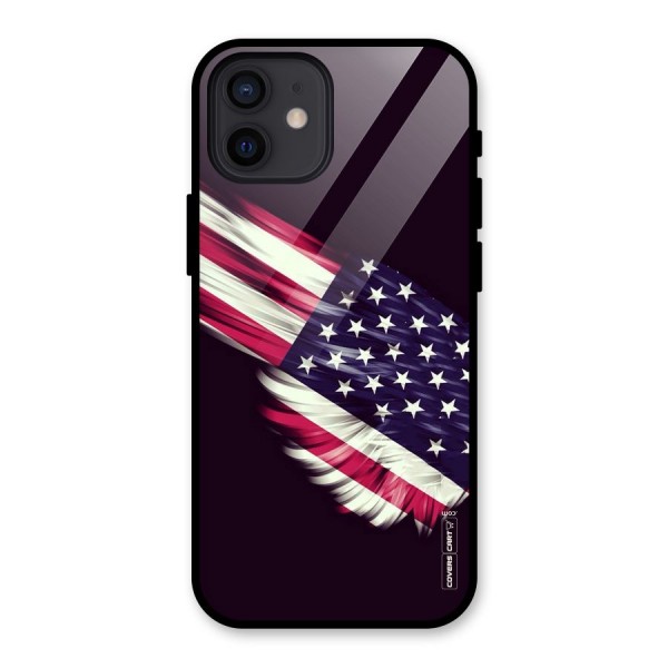 Red And White Stripes Stars Glass Back Case for iPhone 12