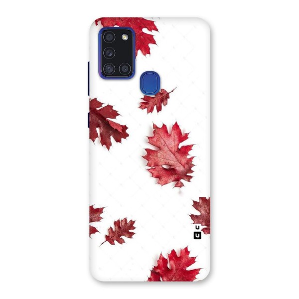 Red Appealing Autumn Leaves Back Case for Galaxy A21s