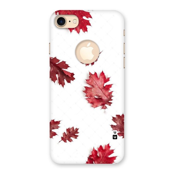 Red Appealing Autumn Leaves Back Case for iPhone 7 Logo Cut