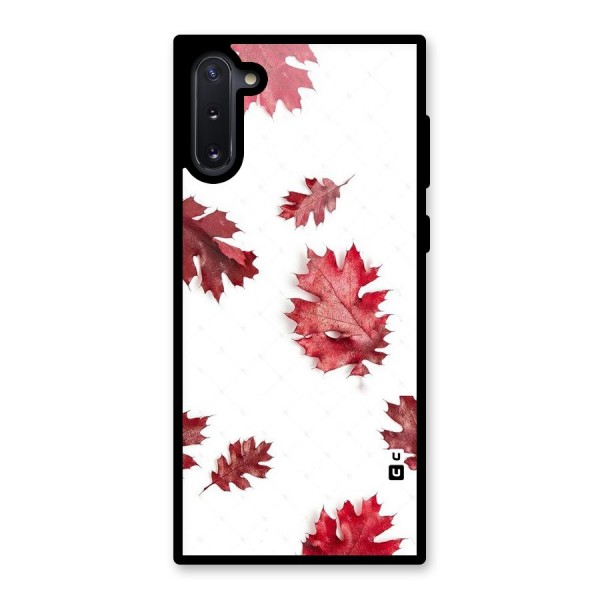 Red Appealing Autumn Leaves Glass Back Case for Galaxy Note 10