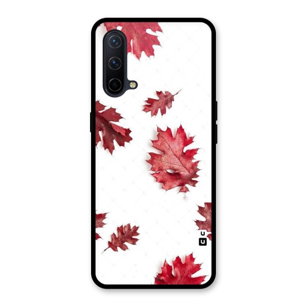 Red Appealing Autumn Leaves Glass Back Case for OnePlus Nord CE 5G