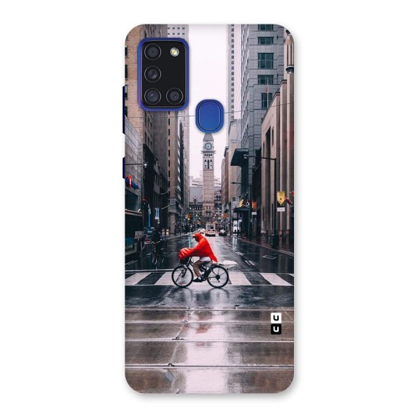 Red Bicycle Street Back Case for Galaxy A21s