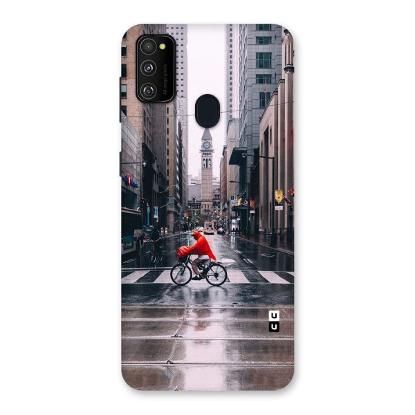 Red Bicycle Street Back Case for Galaxy M21