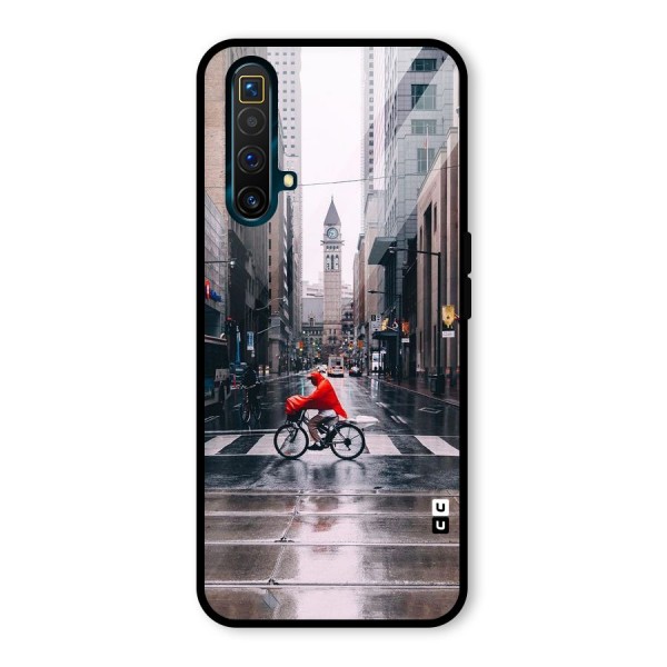 Red Bicycle Street Glass Back Case for Realme X3 SuperZoom
