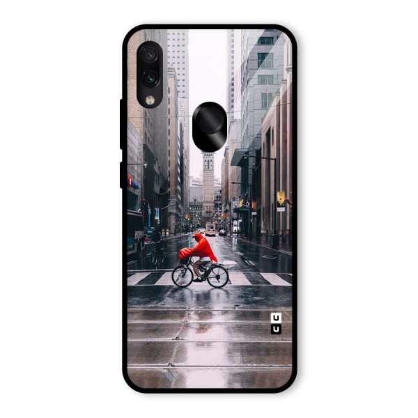Red Bicycle Street Glass Back Case for Redmi Note 7S
