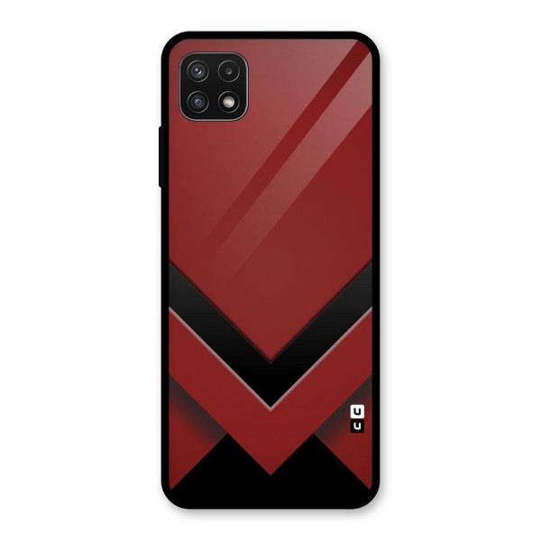 Red Black Fold Glass Back Case for Galaxy A22 5G