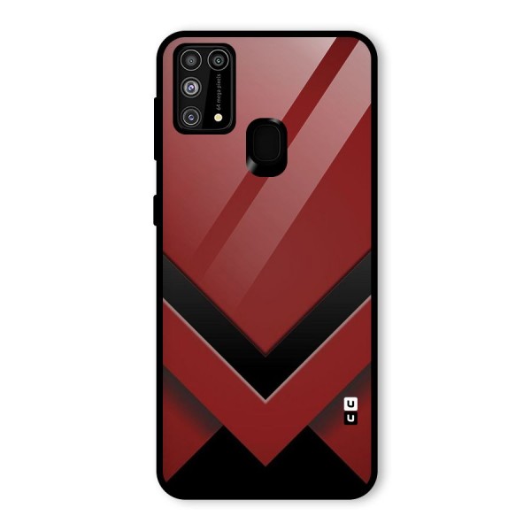 Red Black Fold Glass Back Case for Galaxy M31