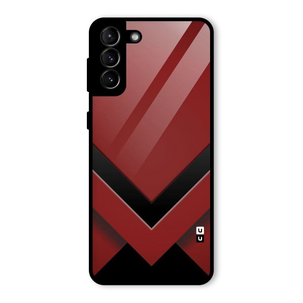 Red Black Fold Glass Back Case for Galaxy S21 Plus