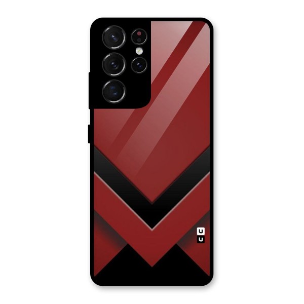 Red Black Fold Glass Back Case for Galaxy S21 Ultra 5G