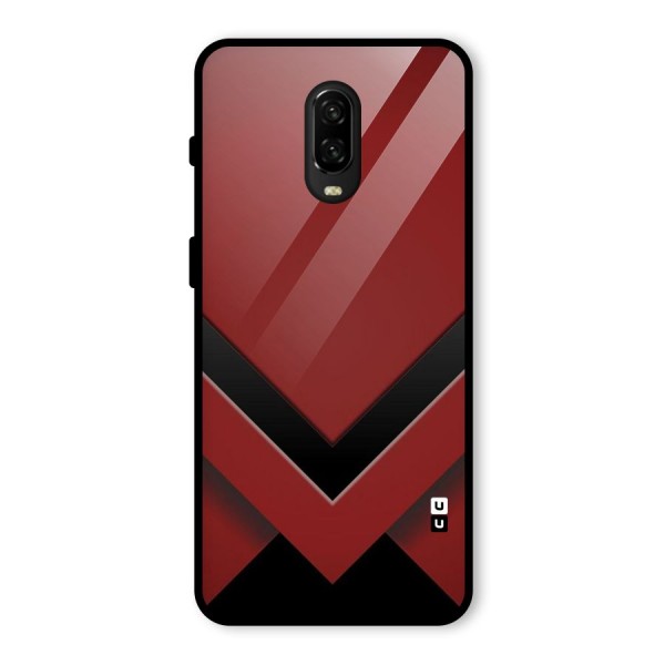 Red Black Fold Glass Back Case for OnePlus 6T