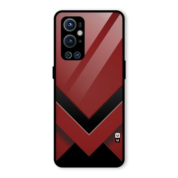 Red Black Fold Glass Back Case for OnePlus 9 Pro