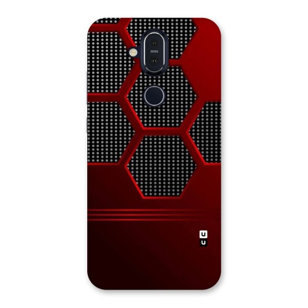 Red Black Hexagons Back Case for Nokia 8.1