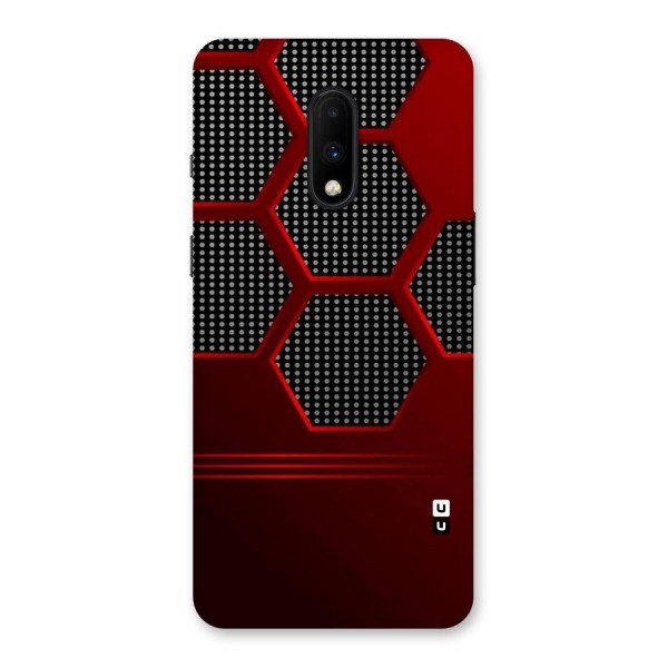 Red Black Hexagons Back Case for OnePlus 7