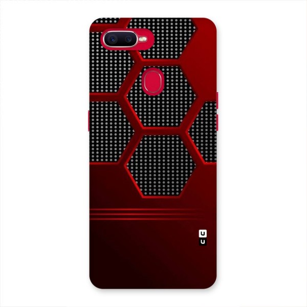 Red Black Hexagons Back Case for Oppo F9 Pro