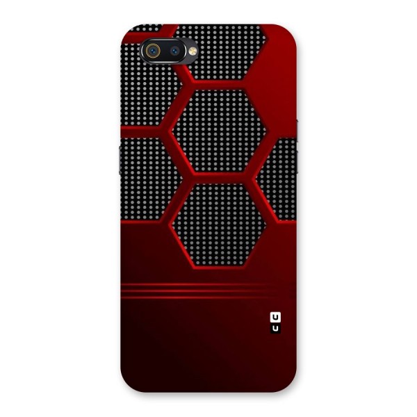 Red Black Hexagons Back Case for Realme C2