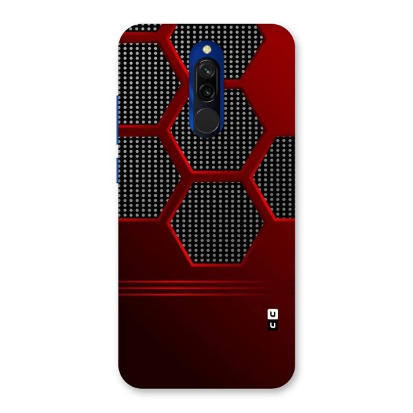 Red Black Hexagons Back Case for Redmi 8
