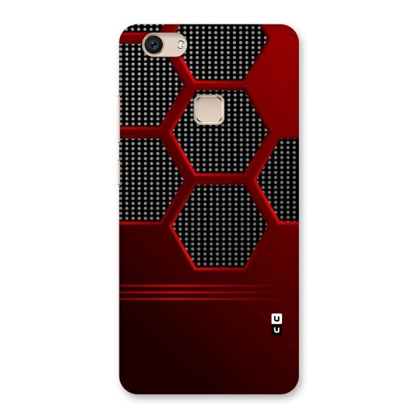 Red Black Hexagons Back Case for Vivo V7