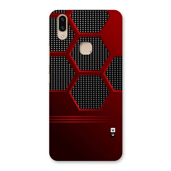 Red Black Hexagons Back Case for Vivo V9