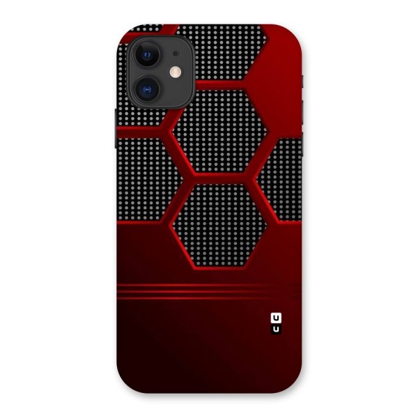Red Black Hexagons Back Case for iPhone 11