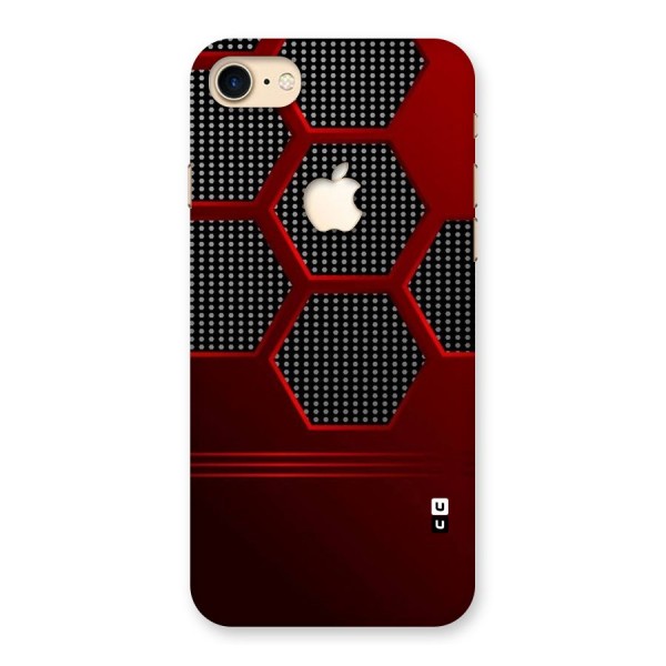 Red Black Hexagons Back Case for iPhone 7 Apple Cut
