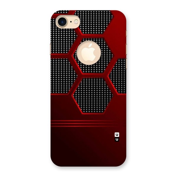 Red Black Hexagons Back Case for iPhone 7 Logo Cut