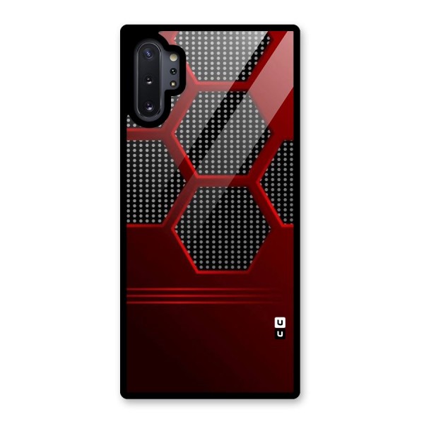 Red Black Hexagons Glass Back Case for Galaxy Note 10 Plus
