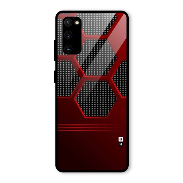 Red Black Hexagons Glass Back Case for Galaxy S20 FE