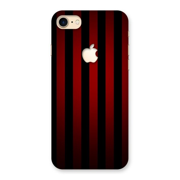 Red Black Stripes Back Case for iPhone 7 Apple Cut